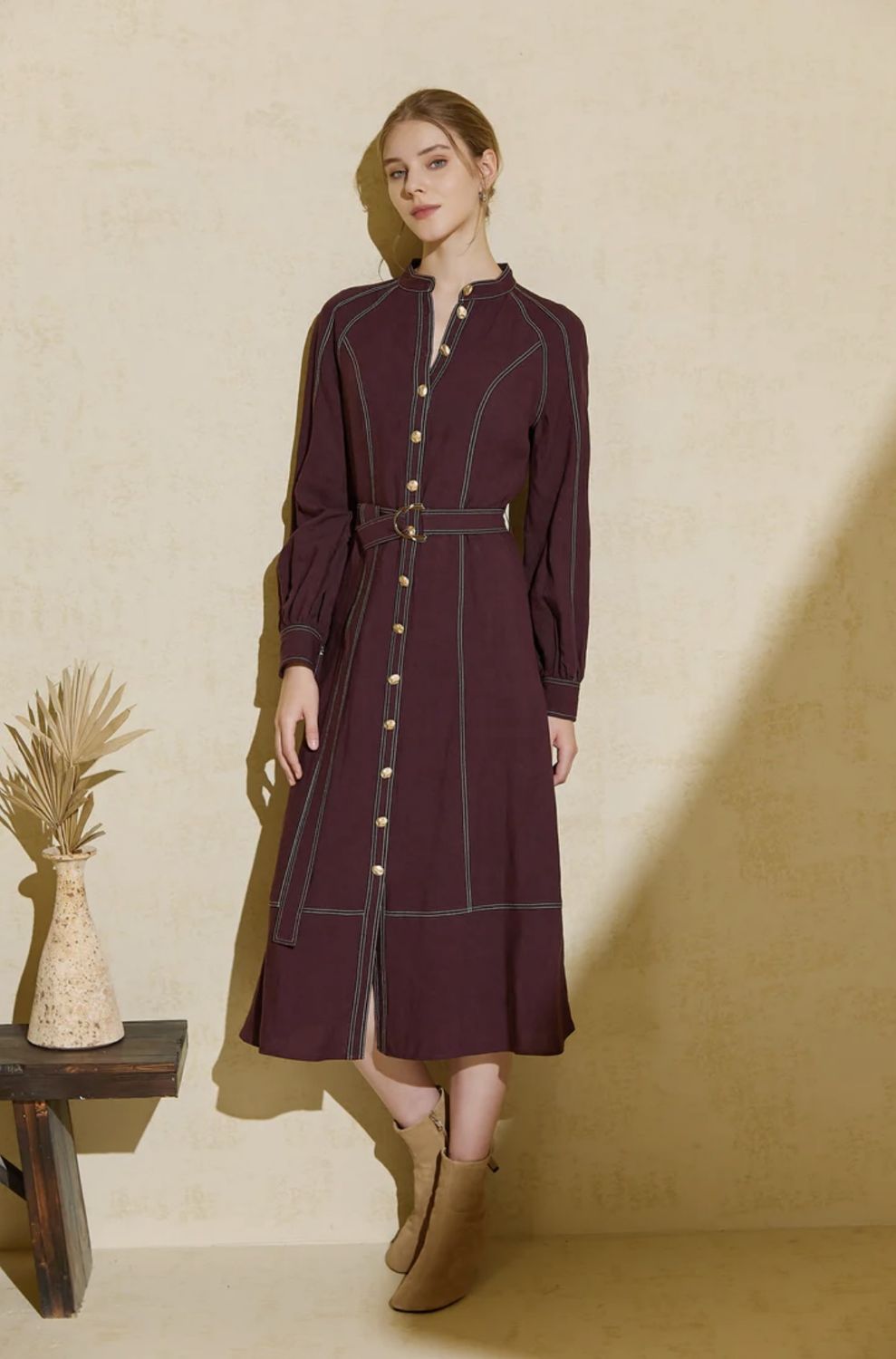 G.D.S Ruby Wine Maxi Dress
