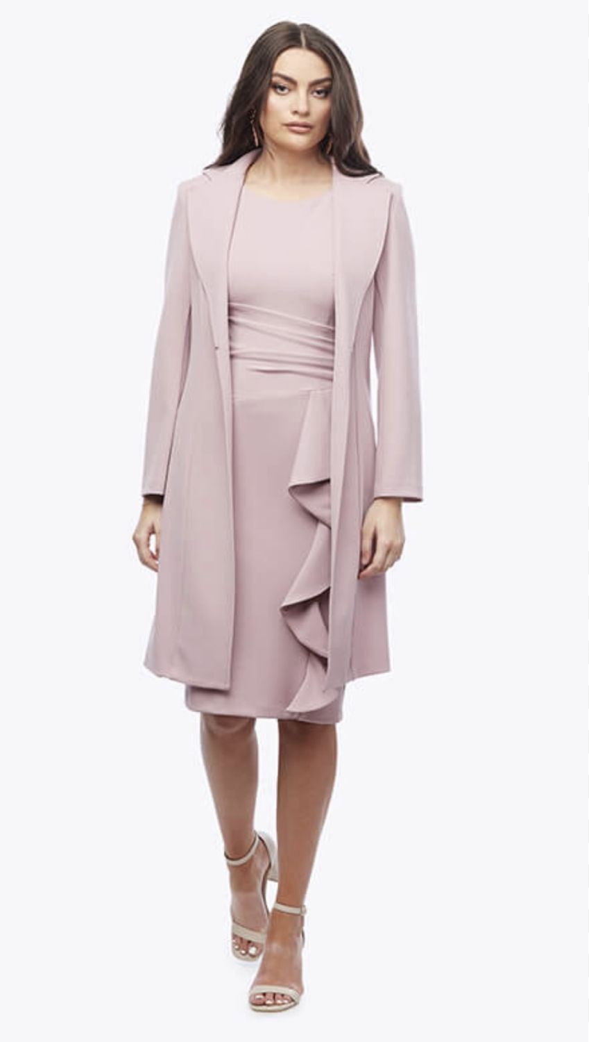Zaliea Dusty Pink Crepe Dress/Jacket Z0346