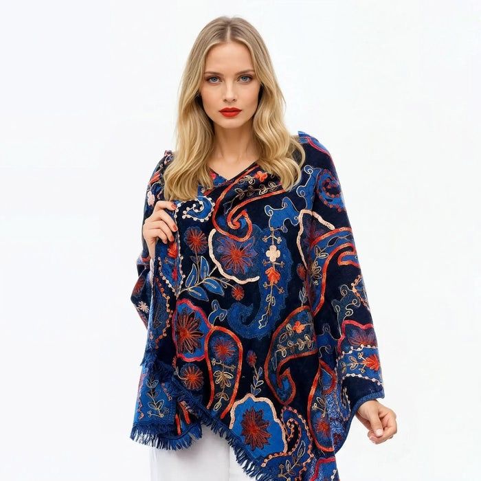Claire P Navy/Royal Wool Scarf