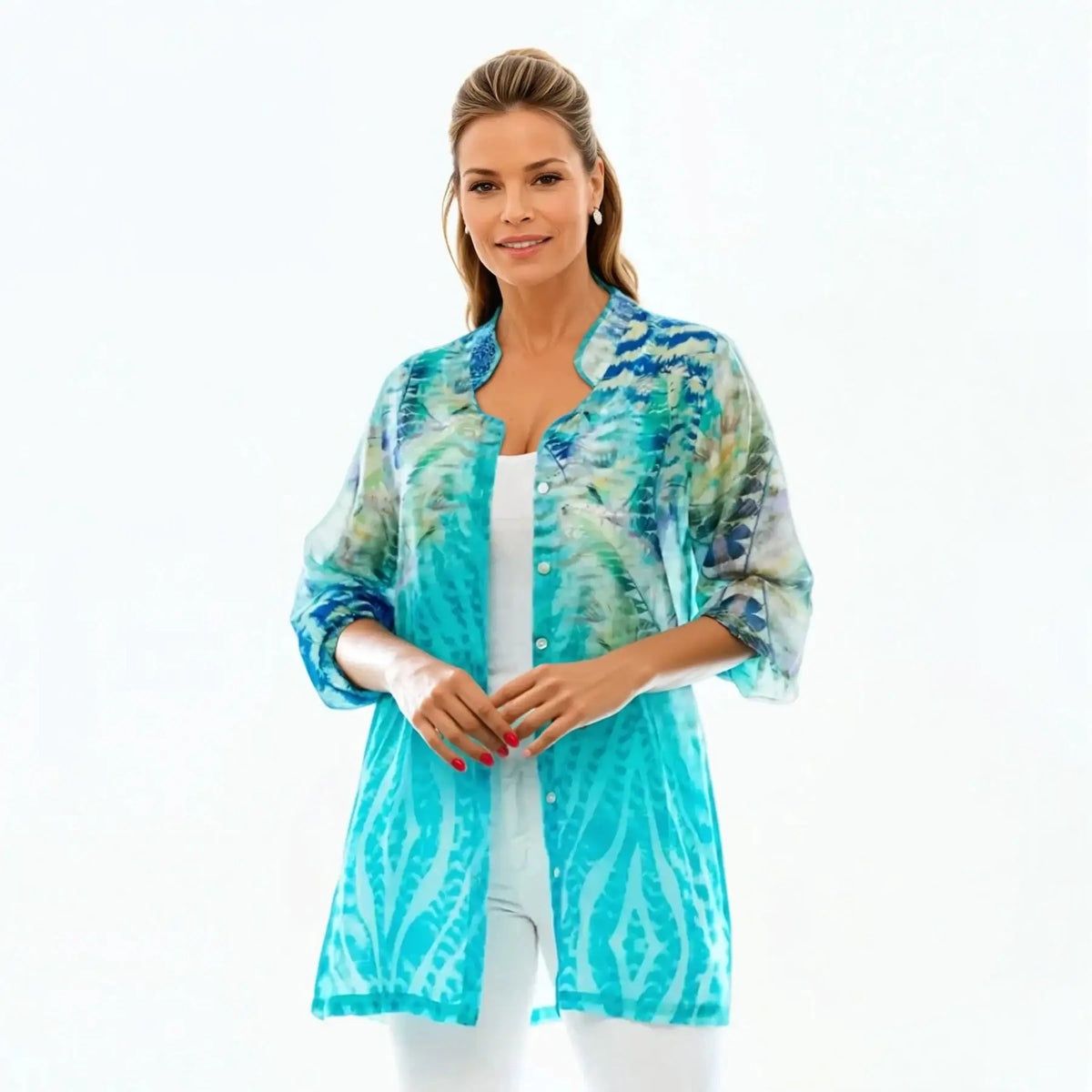 Claire Pl Chinese Collar Shirt
