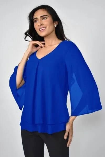 Frank Lyman Open Sleeve Royal Chiffon Top 176335