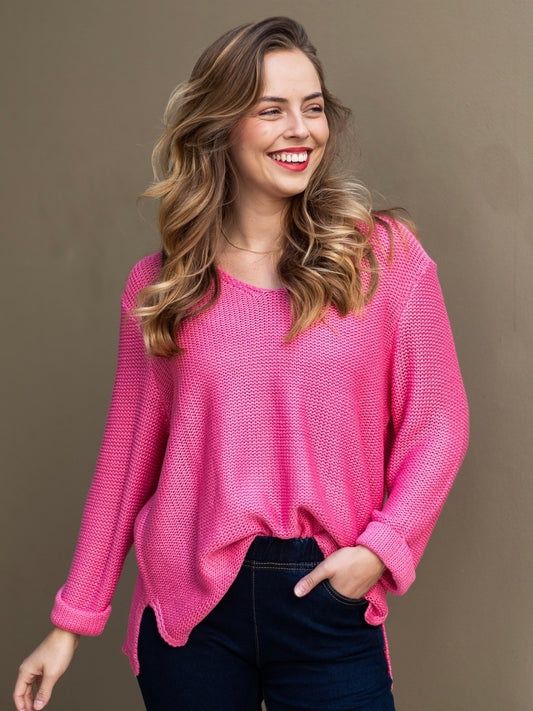 Silver Wishes Hot Pink Cotton Knit K32020