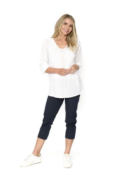 One Summer White Evie Print Top DW115H