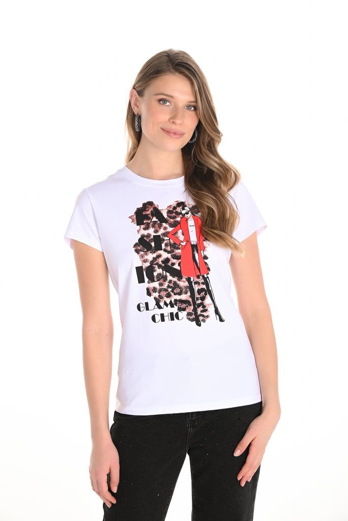 Frank Lyman Leopard T-Shirt 253712