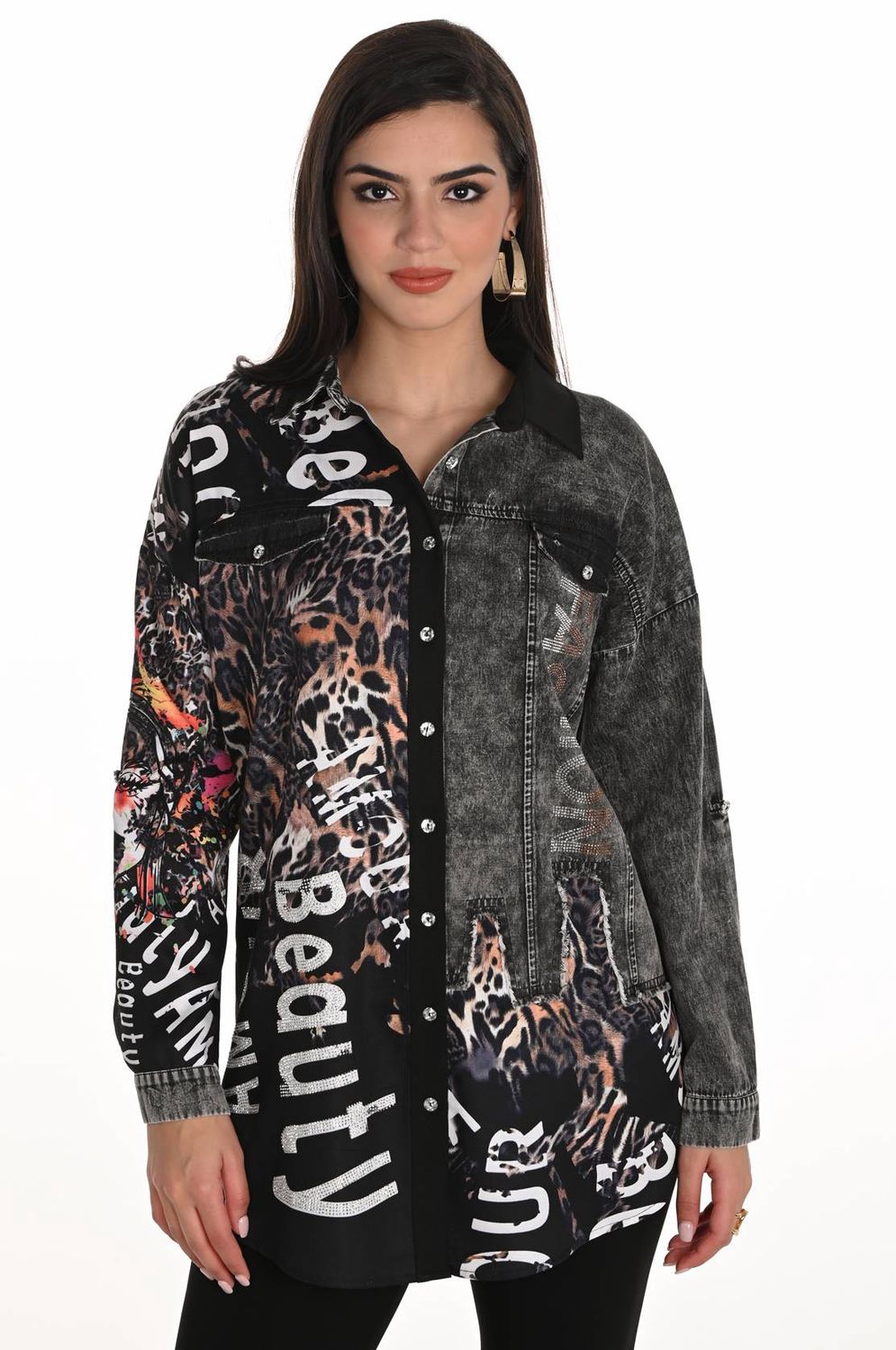 Frank Lyman Cheetah Blouse 253749