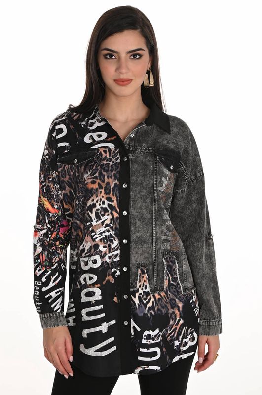 Frank Lyman Cheetah Blouse 253749