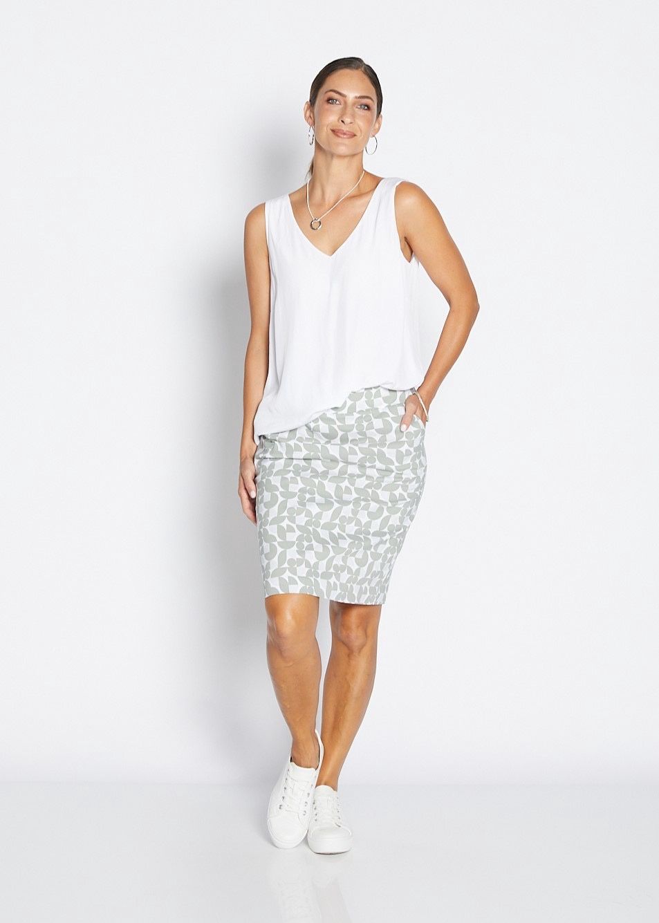 Philosophy Sage Decor Pencil Skirt