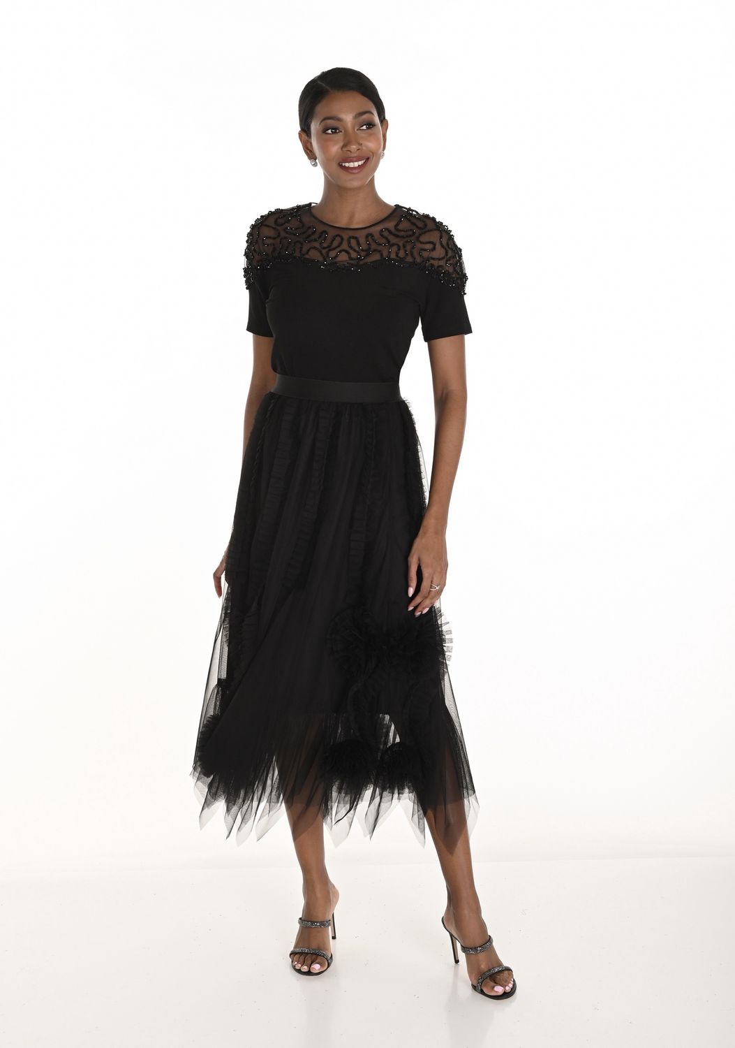 Frank Lyman Black Tulle Skirt 259743