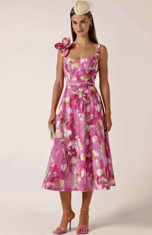 Sacha Drake Tulip Rose Midi Dress