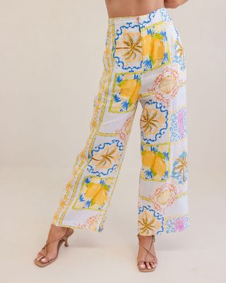 Kaleido Amalfi Dreams Linen Pant K98P