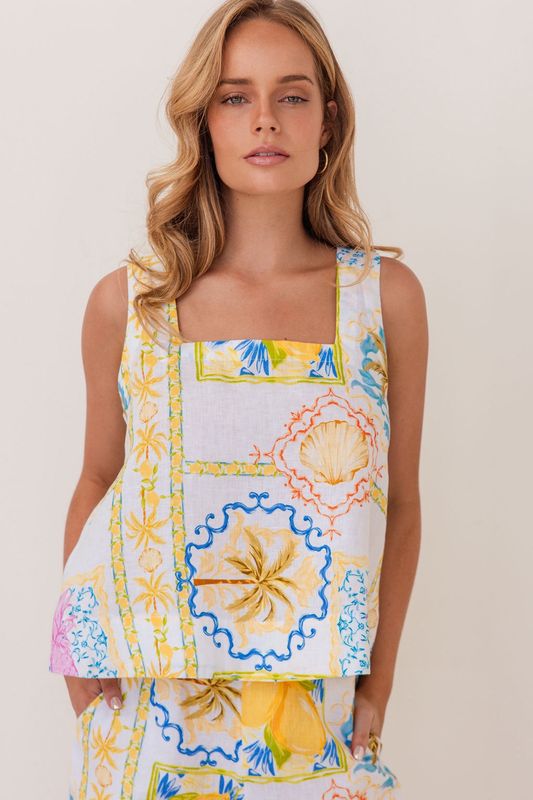 Kaleido Amalfi Linen Tank K79