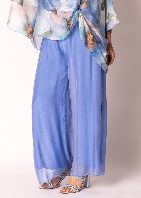 Imagine Gia Silk Pants Positano Blue