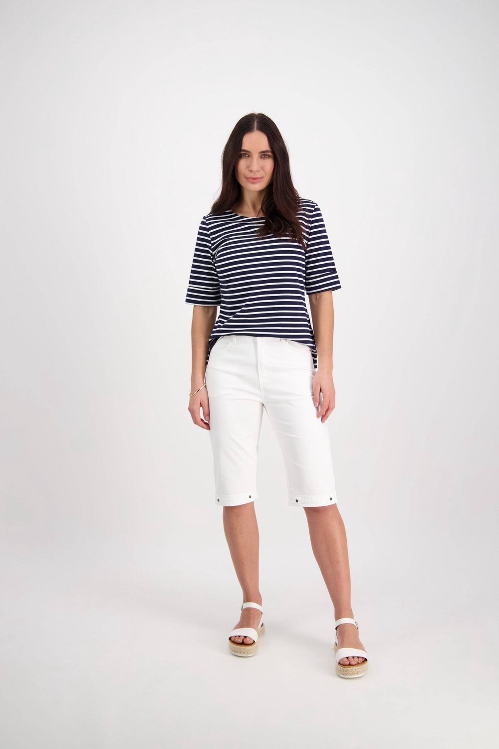 Vassalli White Cotton Short