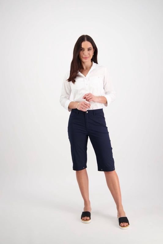 Vassalli Navy Cotton Poplin Short