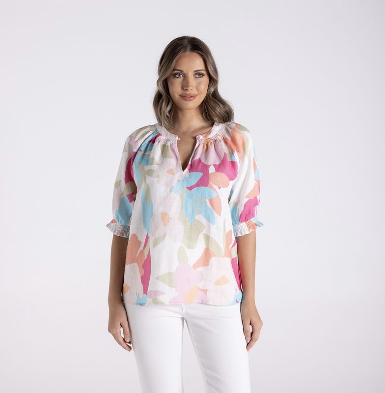 Two T&#39;s Anna Print Top 3153