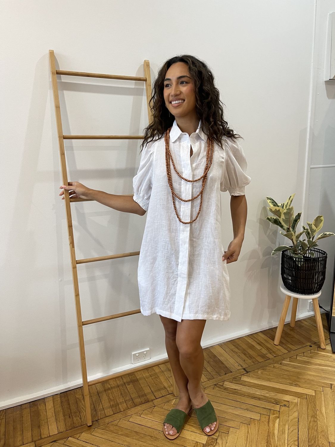 Coconinya White Cotton/Linen Dress