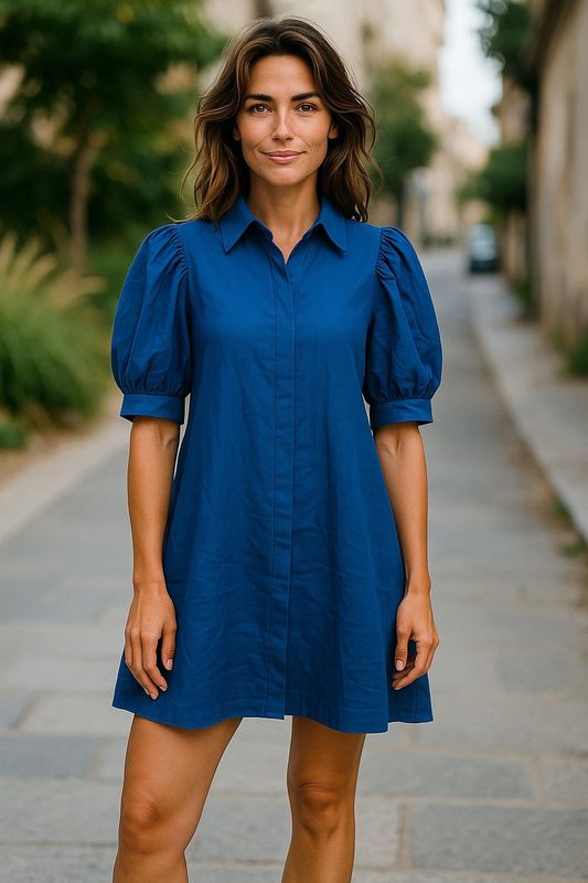 Coconinya Navy Cotton/Linen Dress