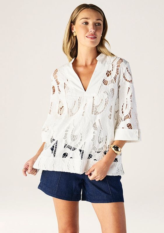 MOS Marbella White Tunic Top