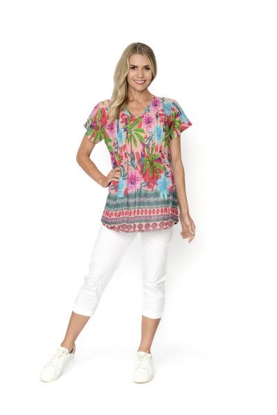 One Summer Kalya Palm Blouse