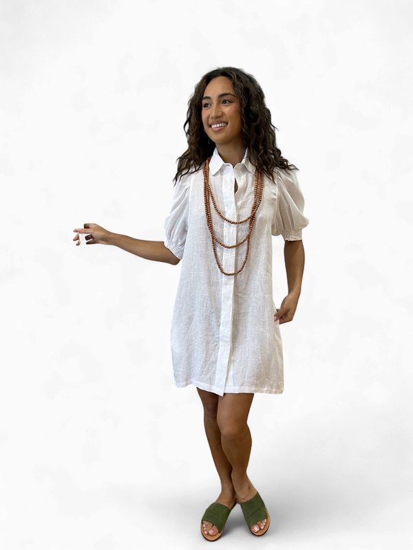 Coconinya White Cotton/Linen Dress