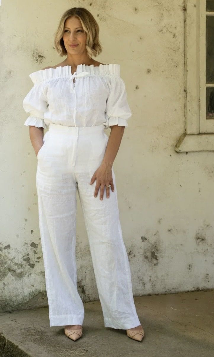 DTMH White Linen Bella Top