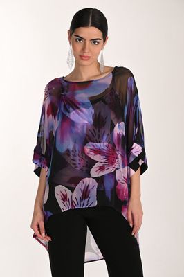 Frank Lyman Black/Deep Rose Top 268246