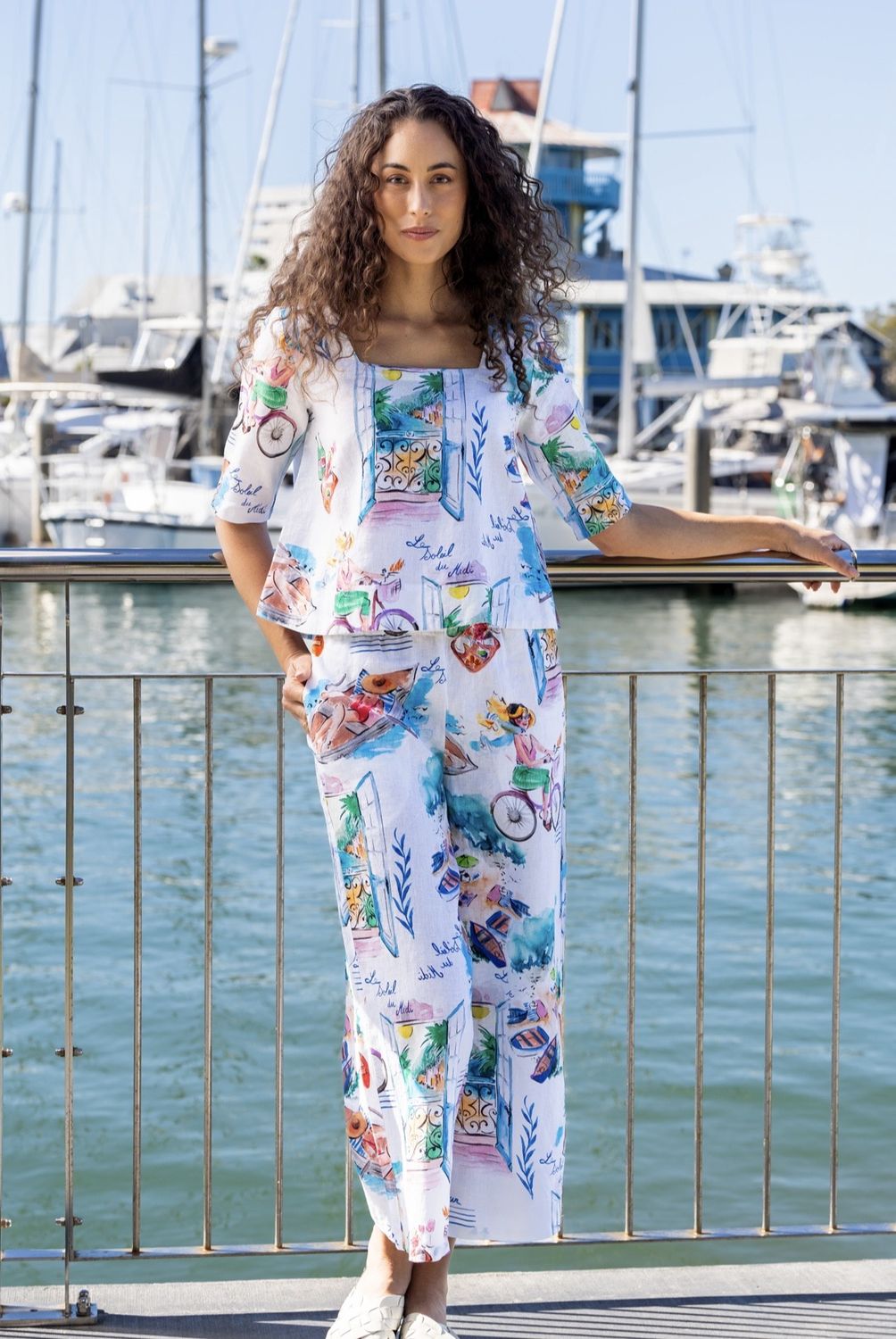 Kaleido French Rivera linen Pant