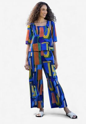 Kaleido Linen/Tencil Abstract Pants K192A