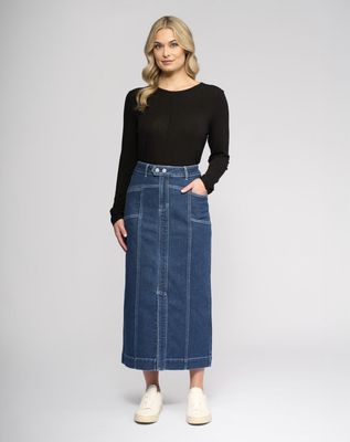 Vassalli Dark Denim Rook Skirt 7068
