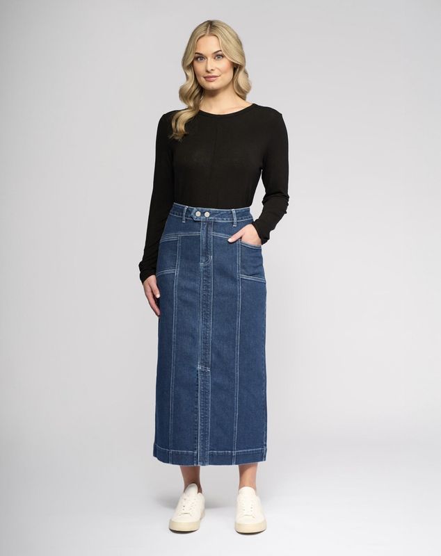 Vassalli Dark Denim Rook Skirt 7068