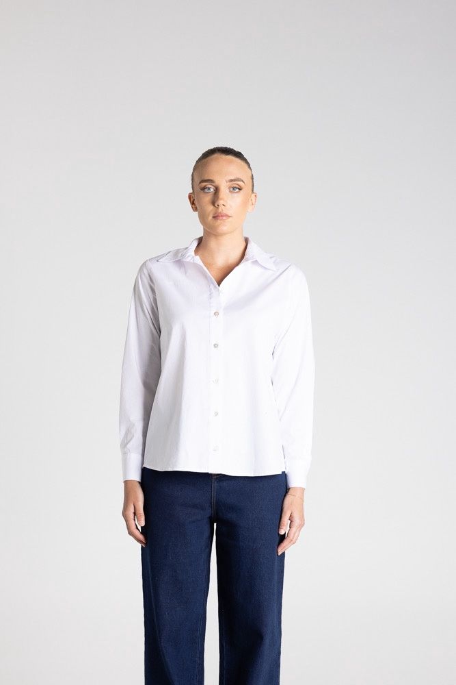 Two T's Classic White Cotton Shirt