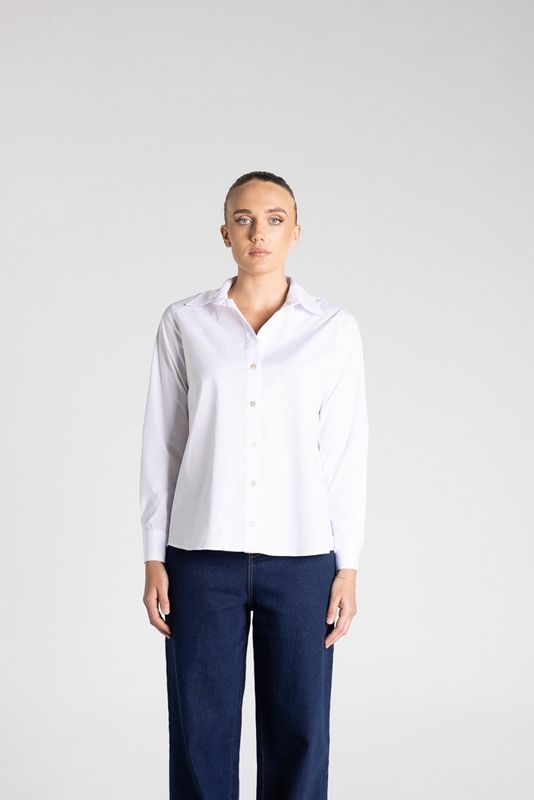 Two T's Classic White Cotton Shirt
