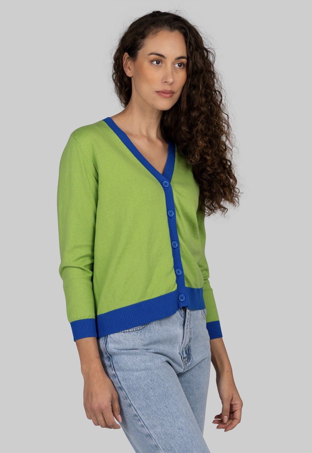 Kaleido Cotton/Cahsmere Cardigan Moss K168M