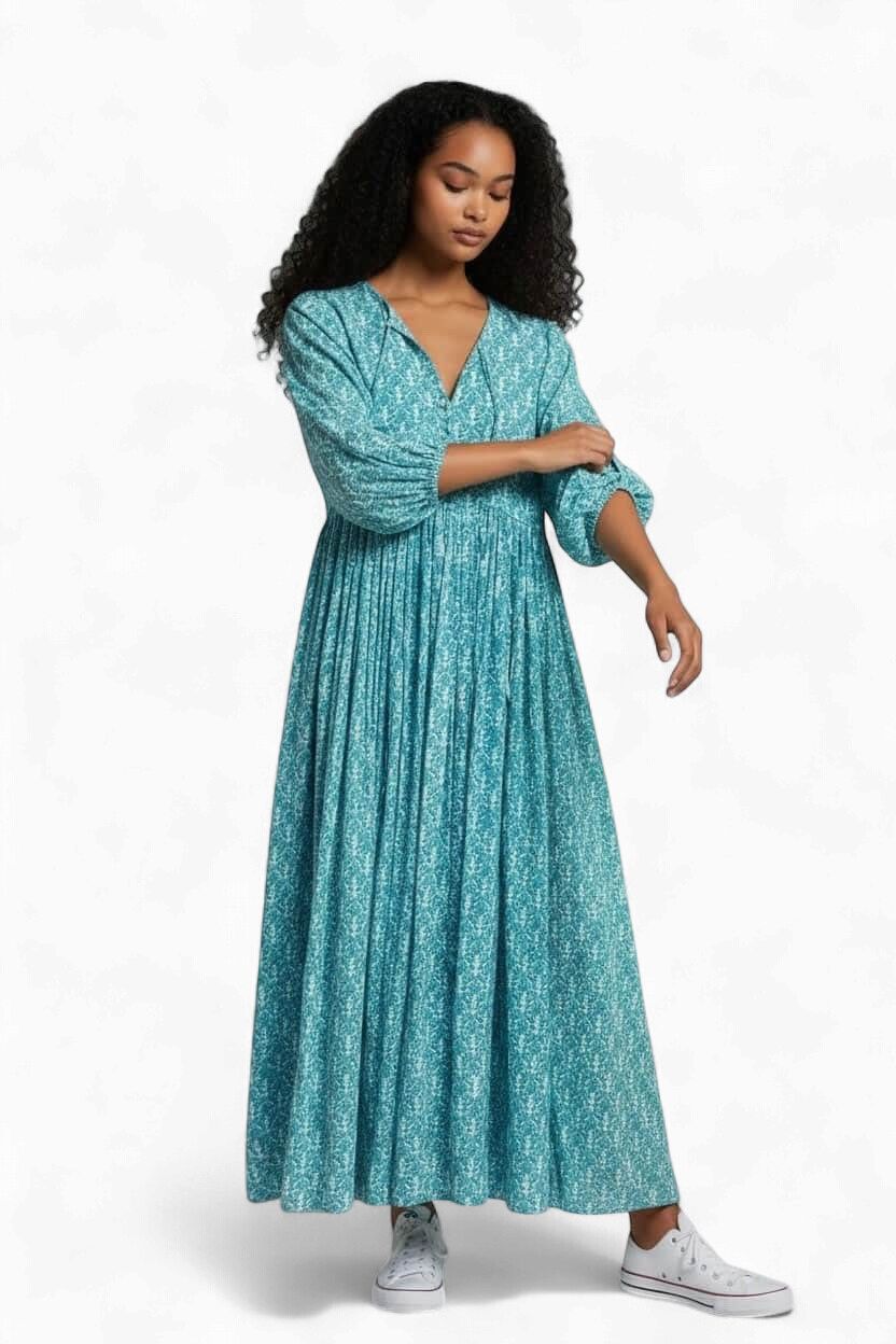 Chuckles &amp; Boo Teal Breeze Dress