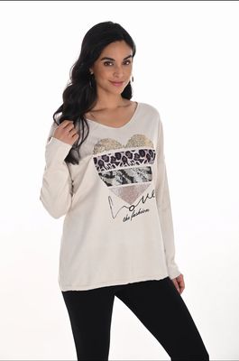 Frank Lyman Black Heart Sweater 254933