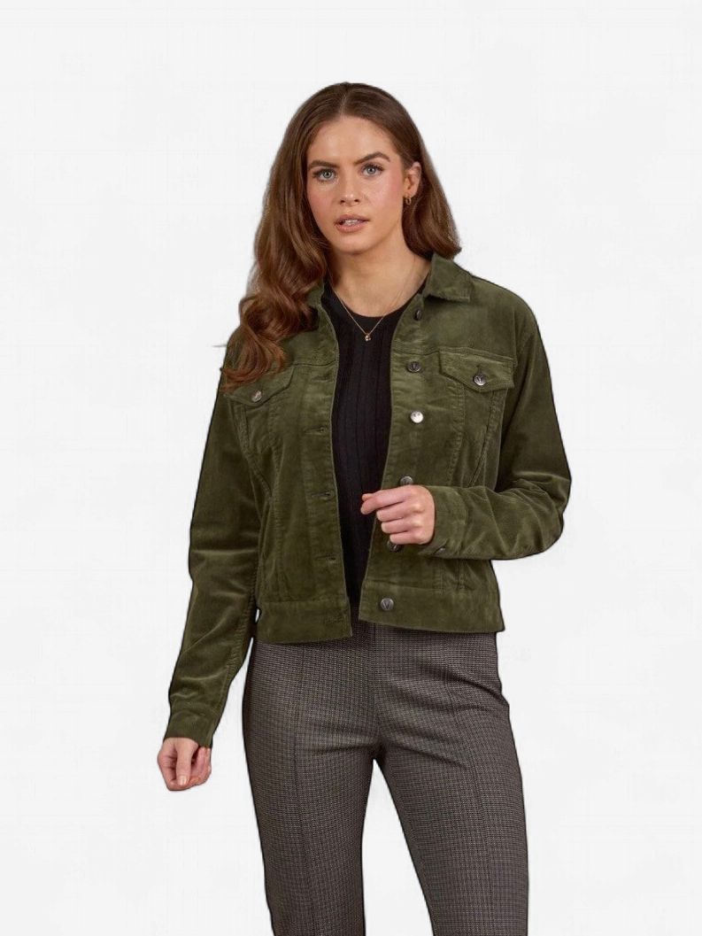 Vassalli Deep Sage Pinwhale Cord Jacket 4051M