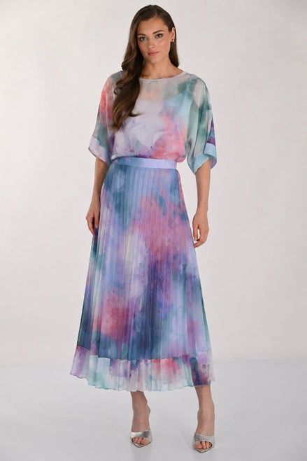 Frank Lyman Aqua/Lilac Chiffon Top