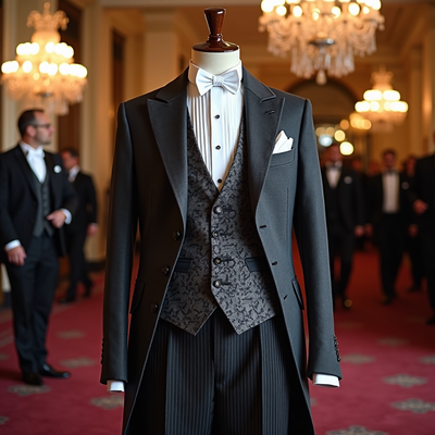 Custom-made morning suit for rent, with pruchase option.