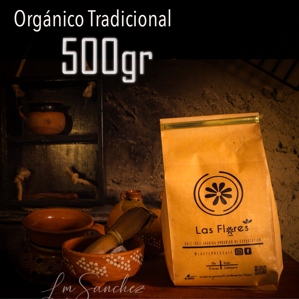 500g Café Orgánico Las Flores Tostado en Grano