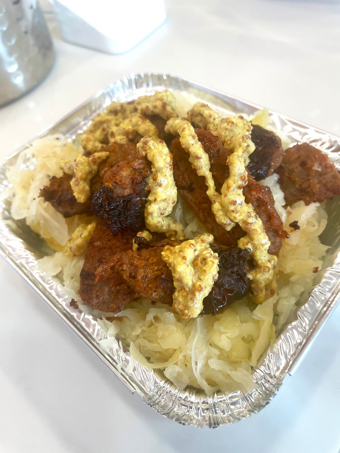 Kielbasa, Sauerkraut, Mustard Bowl