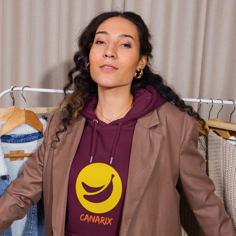 Unisex eco raglan hoodie Canarix banana