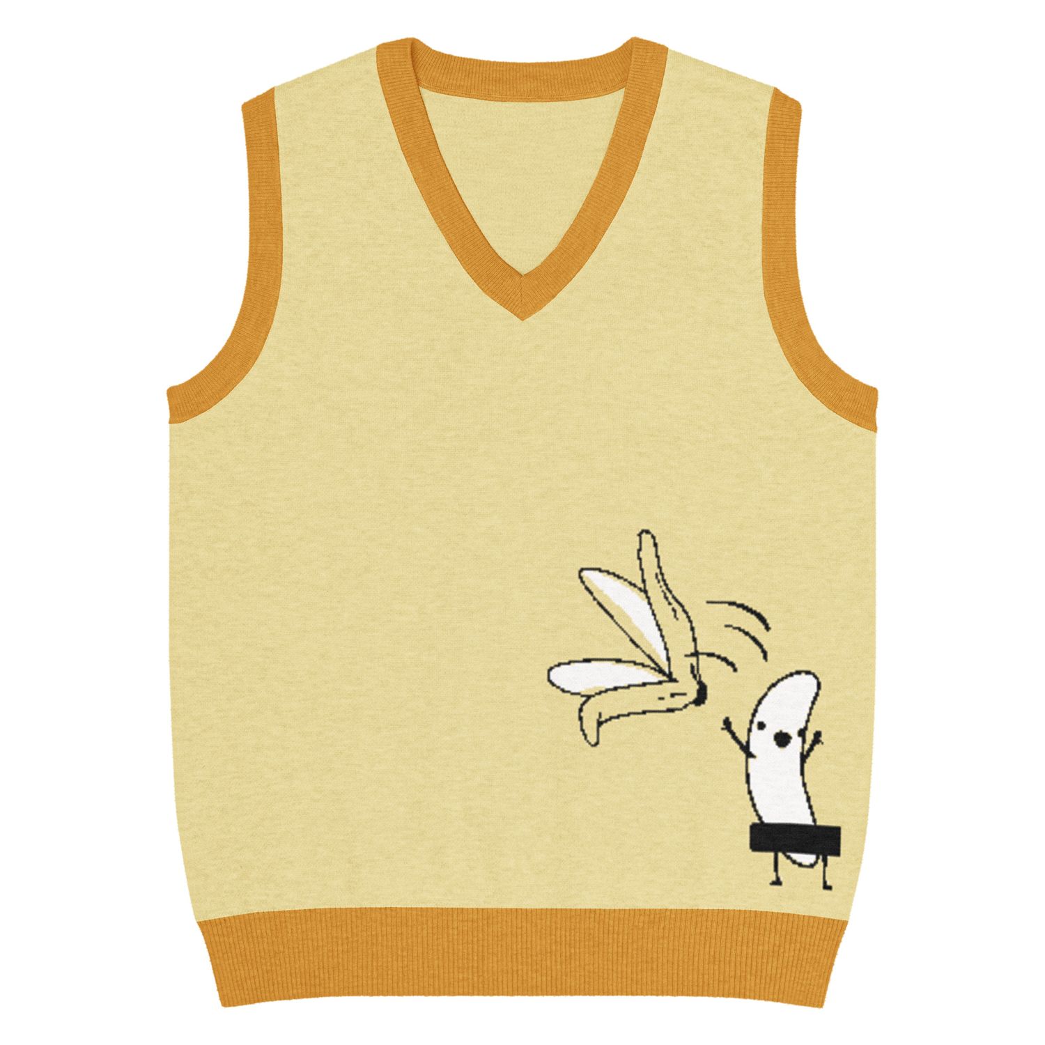 Knit V-neck vest Banana Canarix