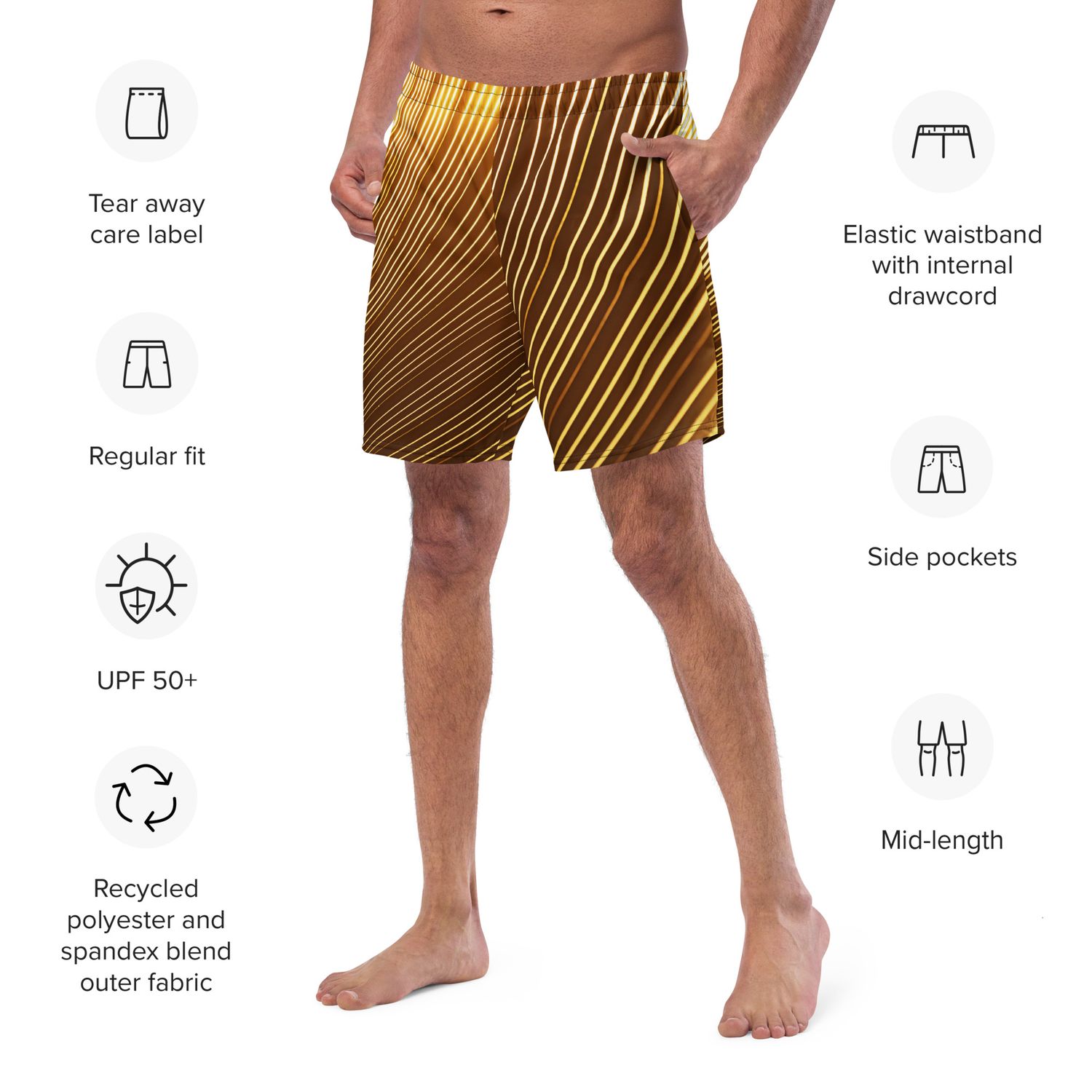 Recycled Swim Trunks gold