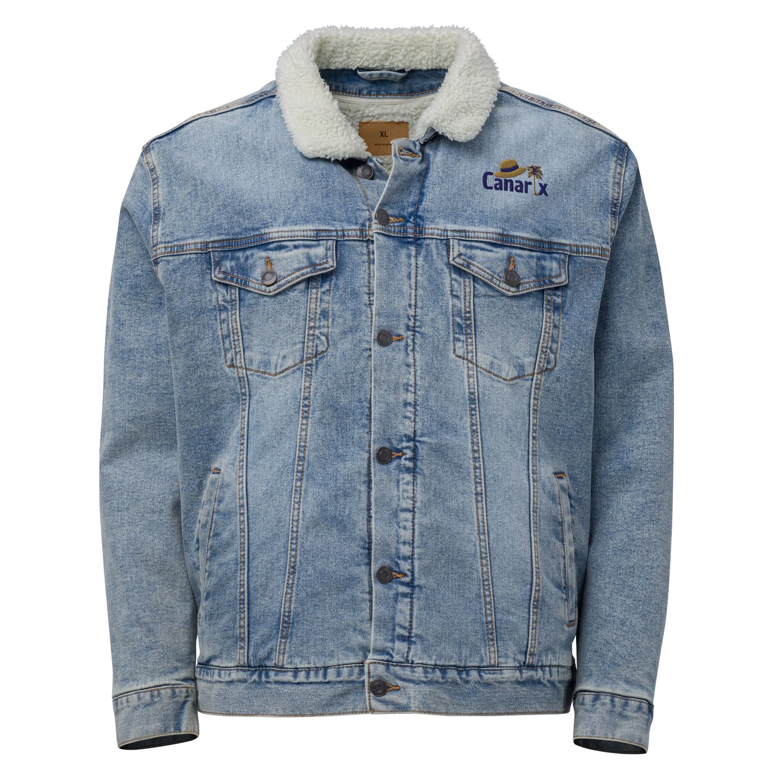 Recycled unisex denim sherpa jacket Canarix