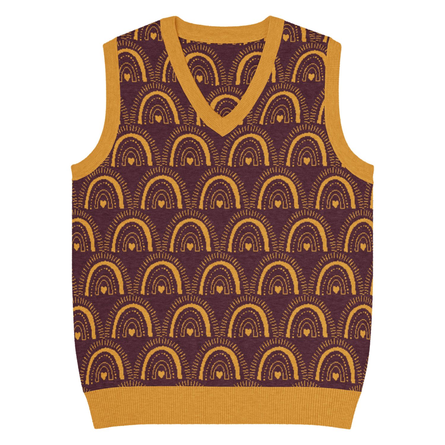 Knit V-neck vest unisex eco