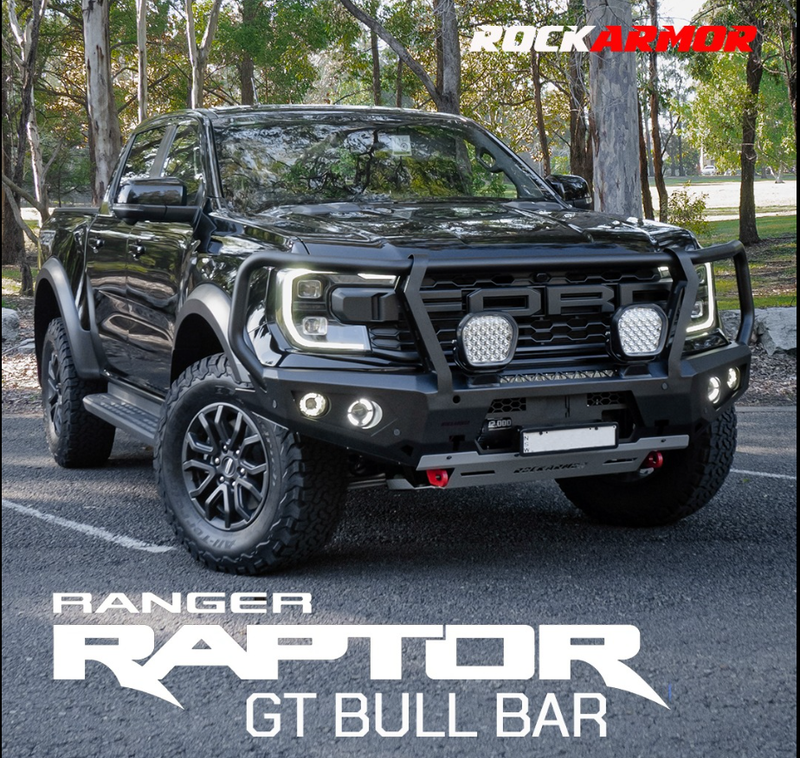 Rockarmor Steel GT Hoop Bull Bar To Suit For Ranger Raptor Next Gen 2023-2024 (Full Bar Replacement) & Built In Rated Recovery Point
