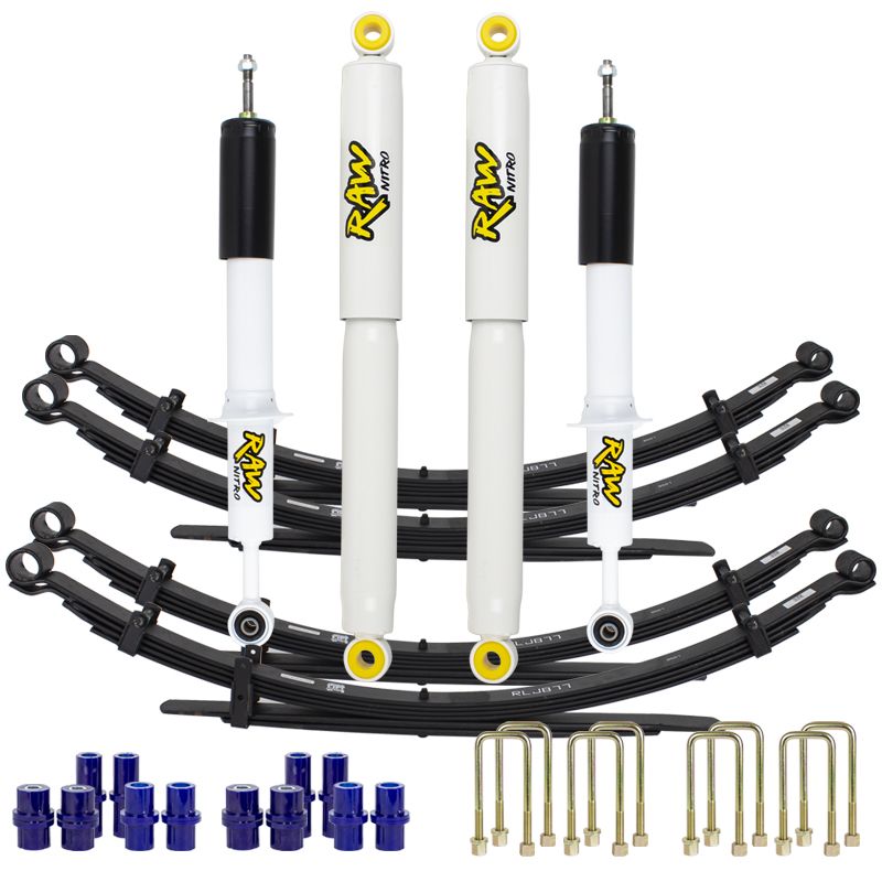 Toyota Land Cruiser 75 Series 2" Lift Kit Raw Shocks