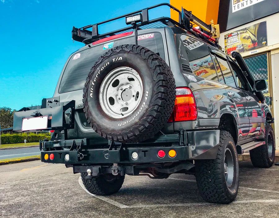 ROCKARMOR STEEL DUAL WHEEL CARRIER TO SUIT TOYOTA LANDCRUISER FJ105 SERIES 1998-2002  Live Axle (Solid Front End)