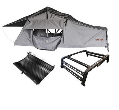 Roof Top Tent Camping Package - 2 Person LONG STYLE Soft Shell Tent Canyon Offroad Roof Top Tent Camping Package - 2 Person LONG STYLE Soft Shell Tent Canyon Offroad