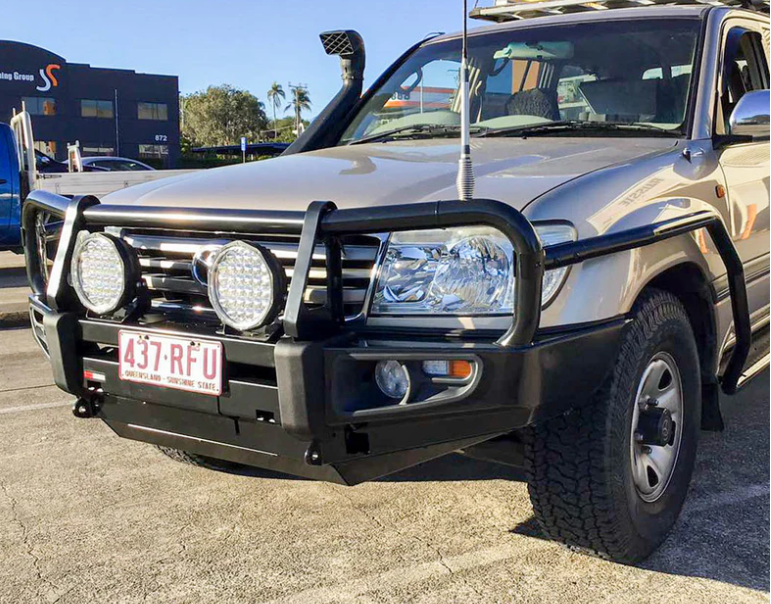 ROCKARMOR PREMIUM STEEL BULLBAR TO SUIT TOYOTA LANDCRUISER FJ100 IFS 1998-2007 (FULL Bar Replacement) and Lexus
